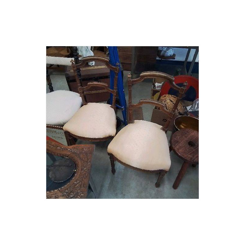 PAIRE DE CHAISES TISSU JAUNE 