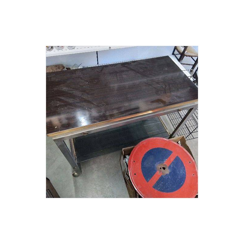 DESSERTE A ROULETTES VINTAGE PLATEAU PIVOTANT