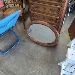 MIROIR OVALE CADRE BOIS 