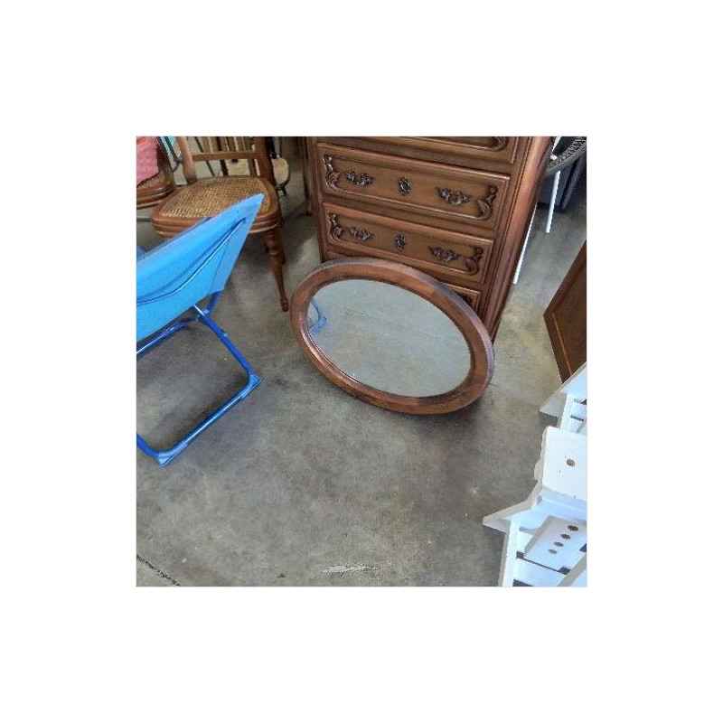 MIROIR OVALE CADRE BOIS 