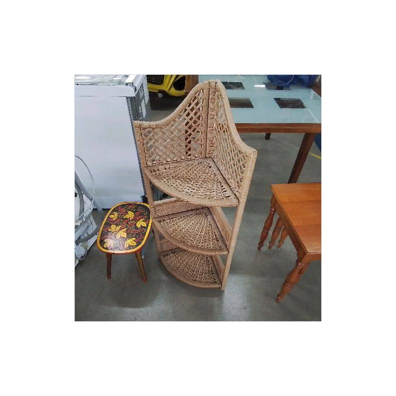 ETAGERE D’ANGLE ROTIN