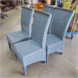 LOT 4 CHAISES OSIER GRISE 