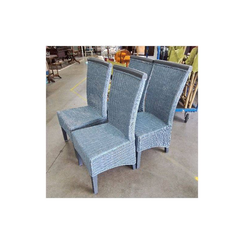 LOT 4 CHAISES OSIER GRISE 