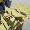 FAUTEUIL JARDIN BAMBOU TISSU VERT A L’UNITÉ 