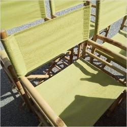FAUTEUIL JARDIN BAMBOU TISSU VERT A L’UNITÉ 