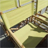 FAUTEUIL JARDIN BAMBOU TISSU VERT A L’UNITÉ 