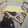 FAUTEUIL JARDIN BAMBOU TISSU VERT A L’UNITÉ 
