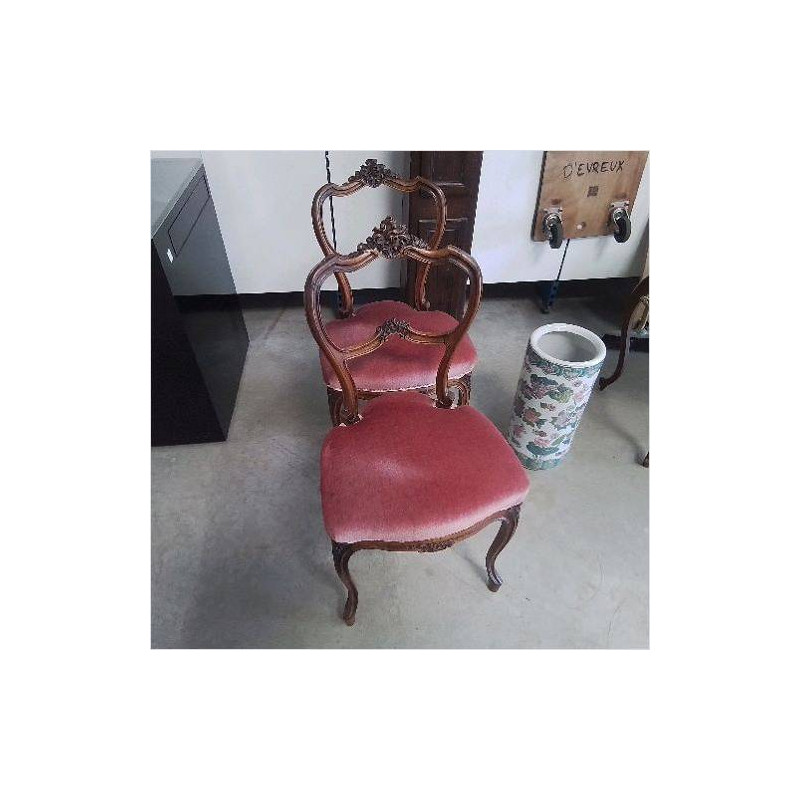 PAIRE DE CHAISES TISSU ROSE