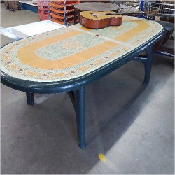 TABLE DE JARDIN MOTIF STYLE MOSAIQUE