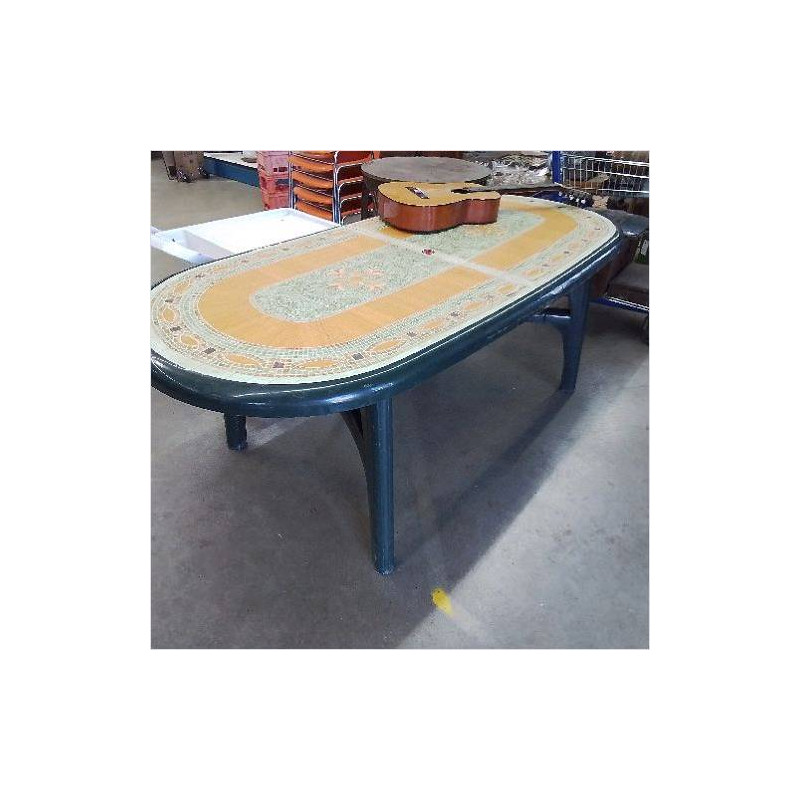 TABLE DE JARDIN MOTIF STYLE MOSAIQUE