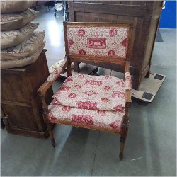 FAUTEUIL STYLE DIRECTOIRE TISSU ROUGE