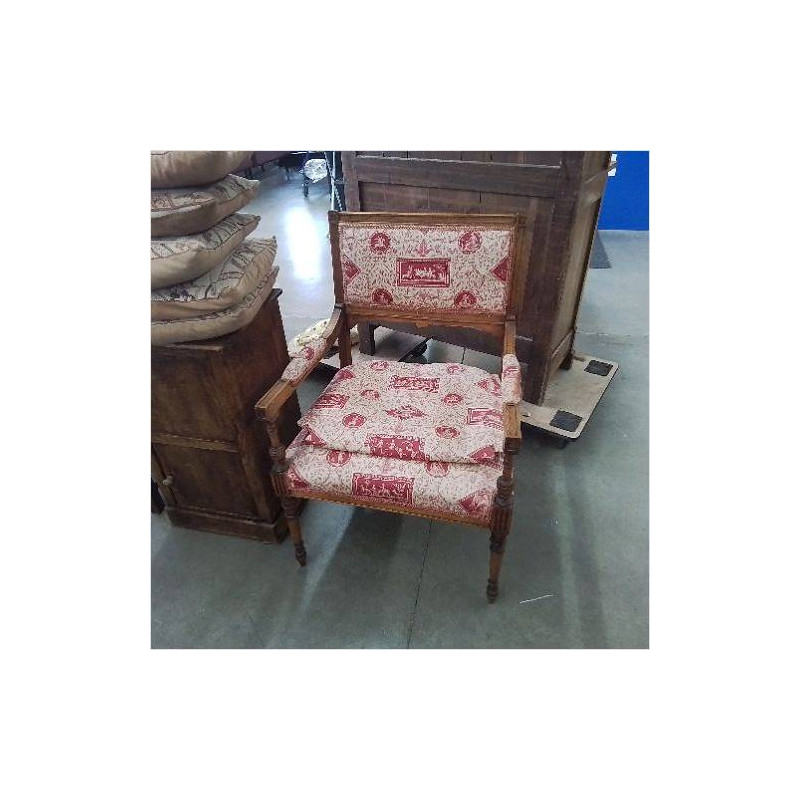 FAUTEUIL STYLE DIRECTOIRE TISSU ROUGE