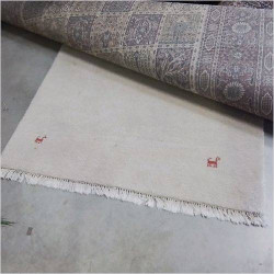 TAPIS LAINE CREME MOTIFS LAMAS