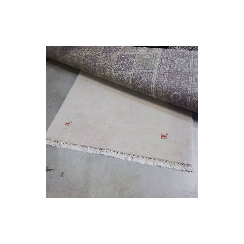 TAPIS LAINE CREME MOTIFS LAMAS
