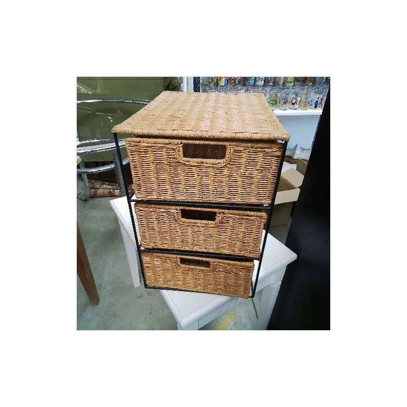 PETIT MEUBLE ROTIN 3 TIROIRS