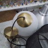 SUSPENSION GLOBE BLANC DORÉ 