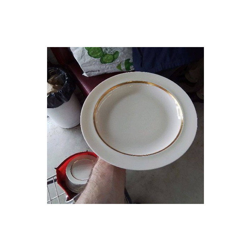 SERVICE VAISSELLE BLANC DORÉ 