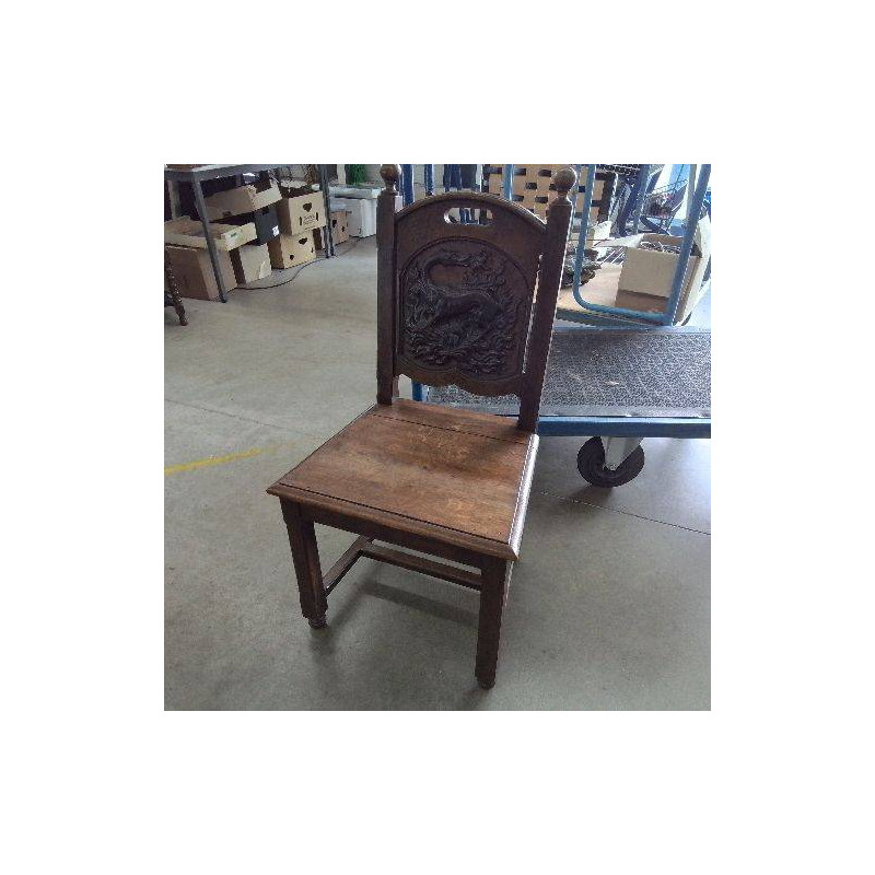 CHAISE ANCIENNE DECOR DRAGON