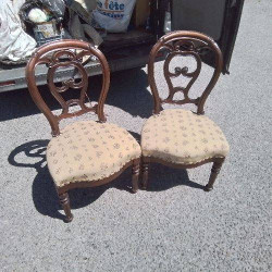 PAIRE DE CHAISES ACAJOU