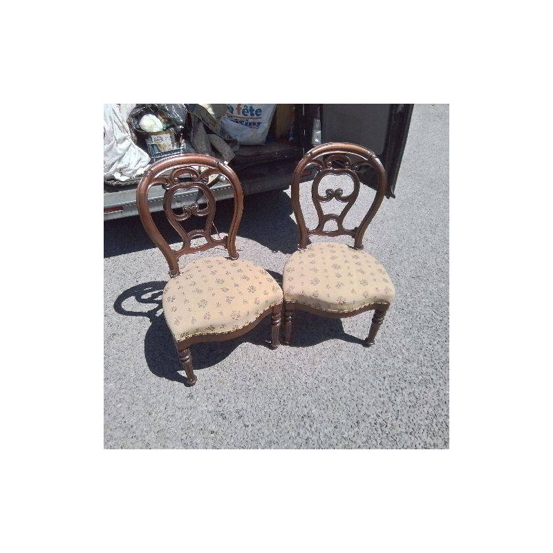 PAIRE DE CHAISES ACAJOU