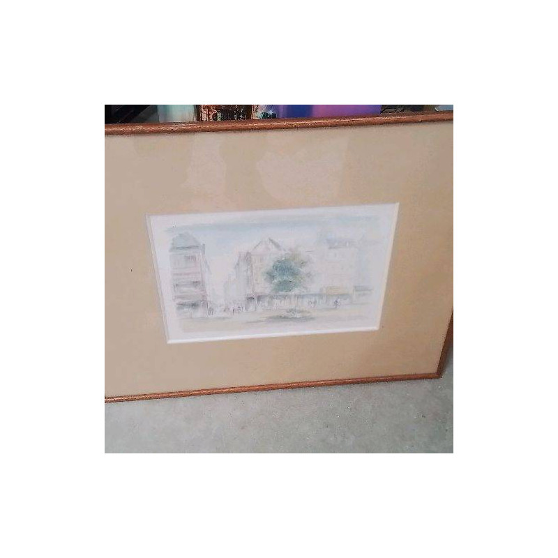 CADRE AQUARELLE VILLE