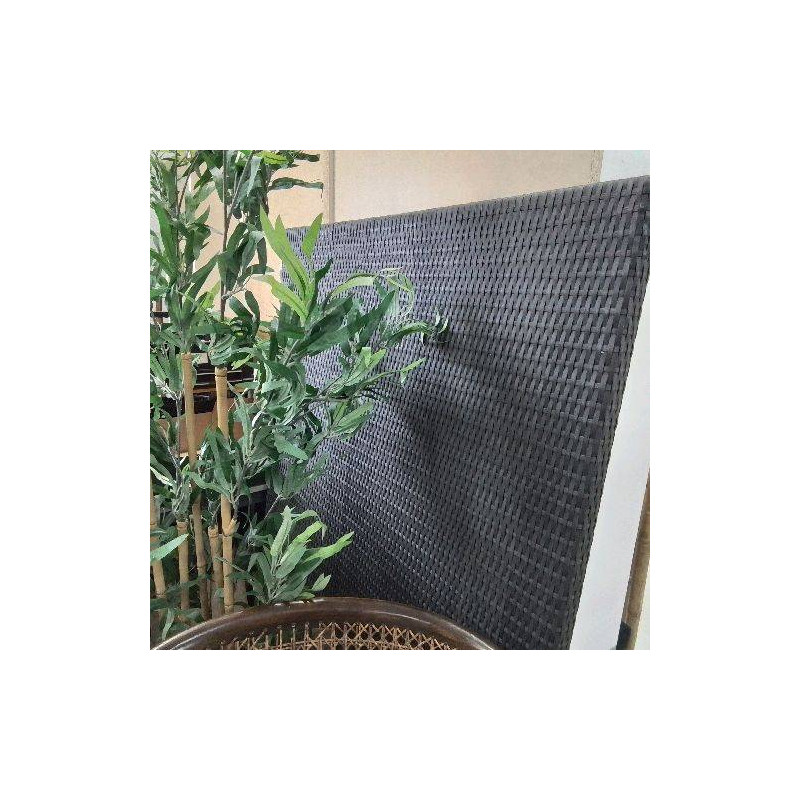 PANNEAU PARE VENT BRISE VUE RESINE TRESSÉE NOIRE 