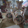 PAIRE DE VASES PORCELAINE DE PARIS DECO FLEURS