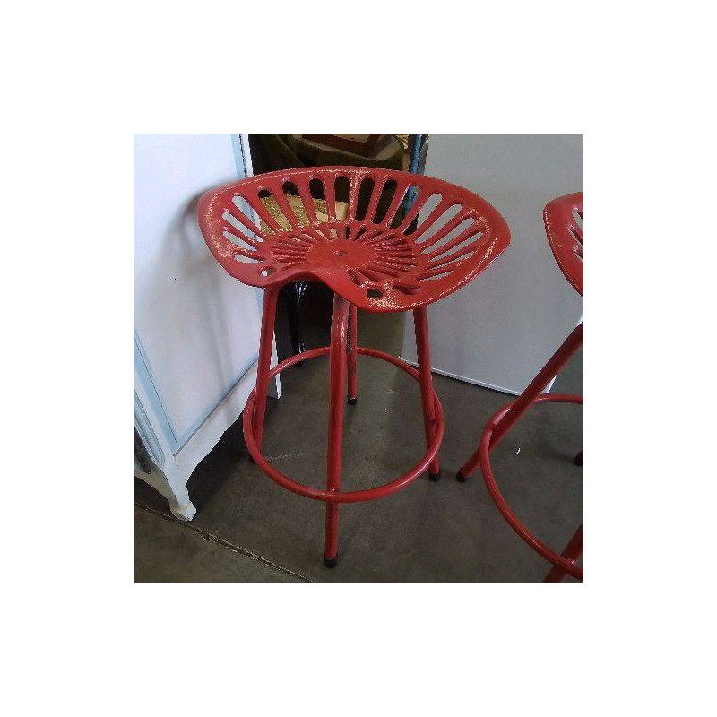 TABOURET A VIS METAL ROUGE