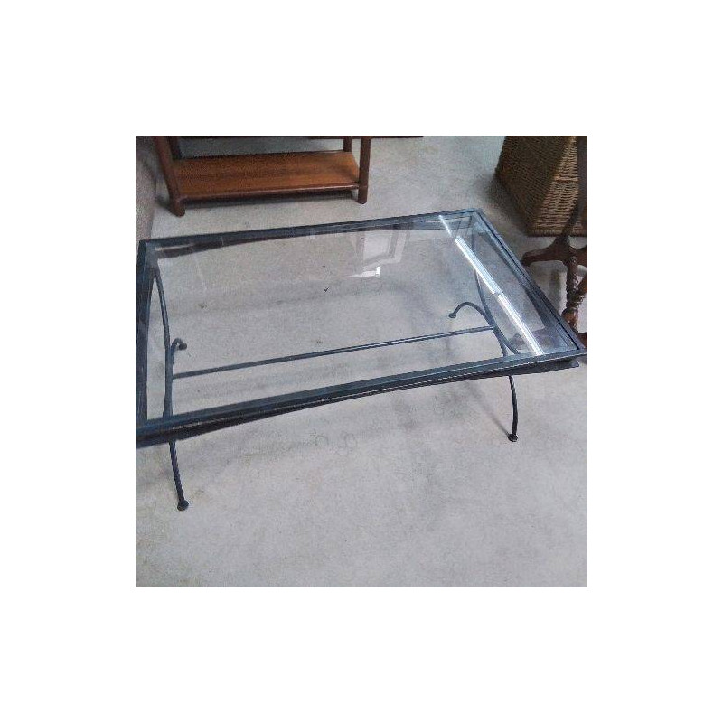 TABLE BASSE DESSUS VERRE