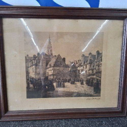 CADRE BRETON SCENE DE VILLAGE