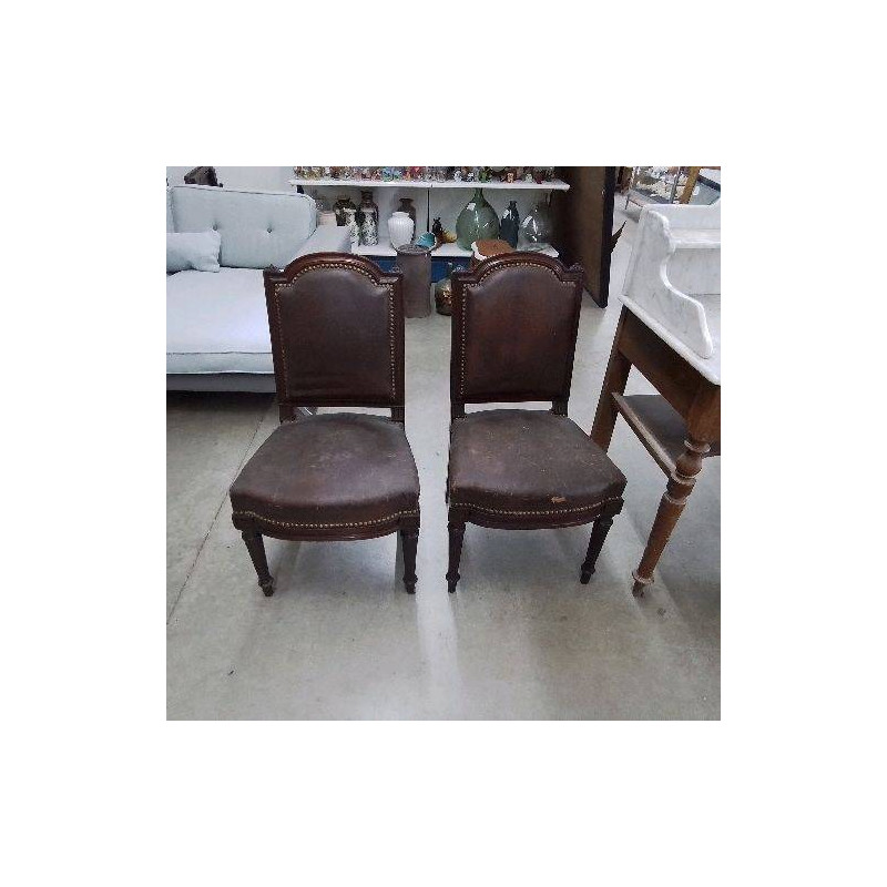 PAIRE DE CHAISES EN ACAJOU 