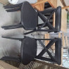 LOT 8 CHAISES METAL NOIR EMPILABLES