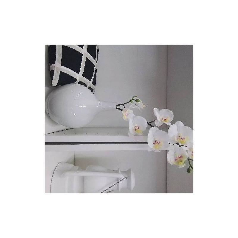 VASE BLANC AVEC ORCHIDÉE 
