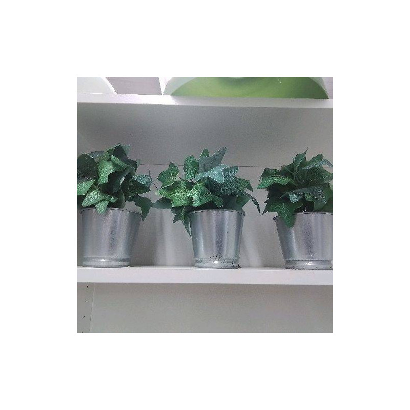 PLANTE ARTIFICIELLE PM AVEC CACHE POT ZINC 