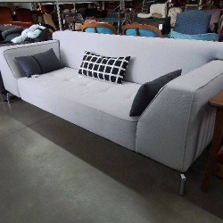 CANAPE 3/4 PLACES TISSU GRIS CLAIR 2,20 METRES