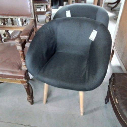 FAUTEUIL TISSU GRIS FONCE...