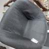 FAUTEUIL TISSU GRIS FONCE PIEDS BOIS