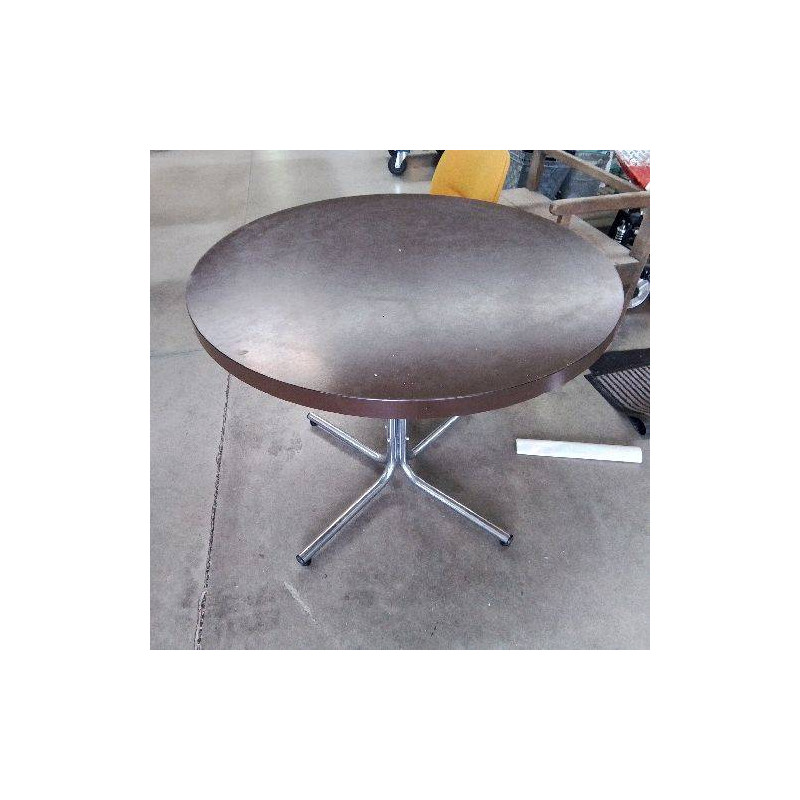 TABLE RONDE VINTAGE MARRON