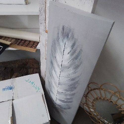 DECO MURALE FEUILLE GRISE 