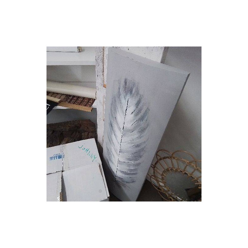 DECO MURALE FEUILLE GRISE 