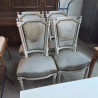 4 CHAISES TISSUS BLEU 