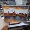 HUILE SUR PANNEAU RIVIERE 