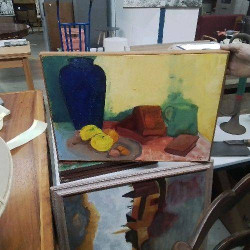 PEINTURE NATURE MORTE HUILE...