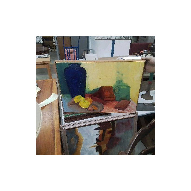 PEINTURE NATURE MORTE HUILE SUR TOILE 