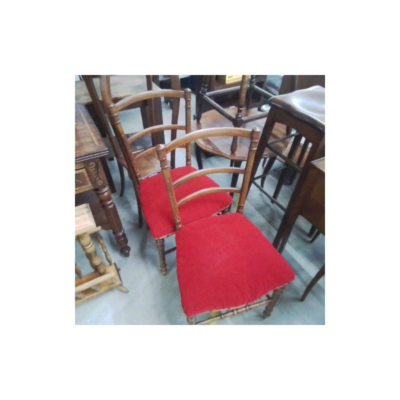 PAIRE DE CHAISES ASSISES ROUGES