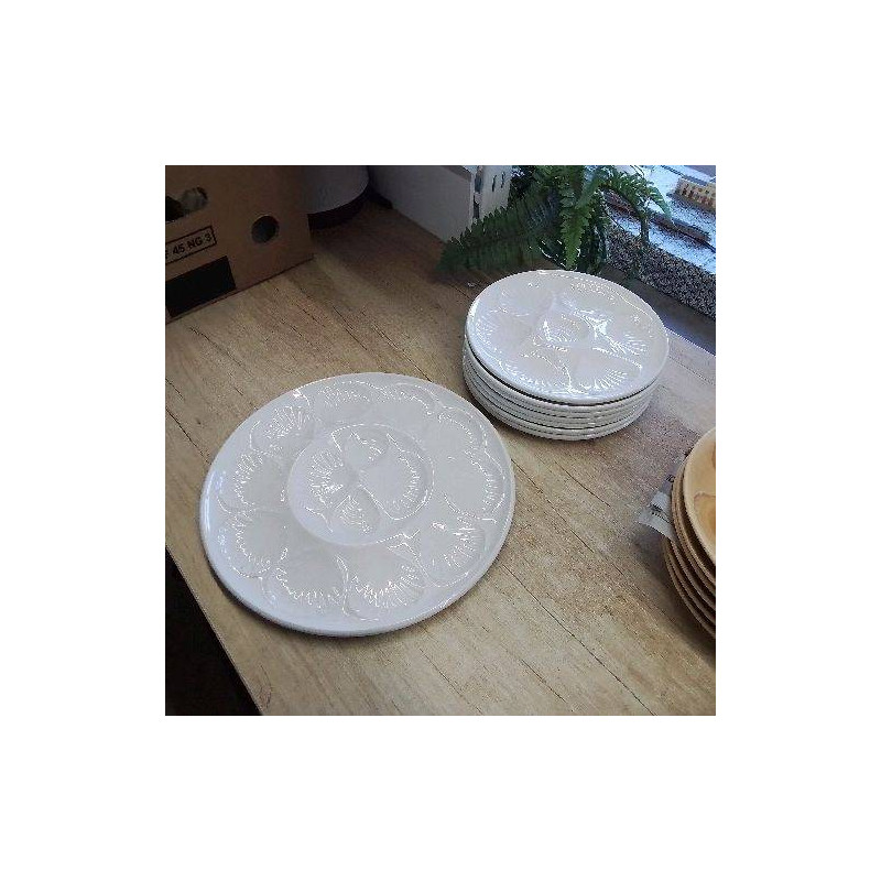 SERVICE MOULIN DES LOUPS BLANC 7 ASSIETTES 1 P,AT 