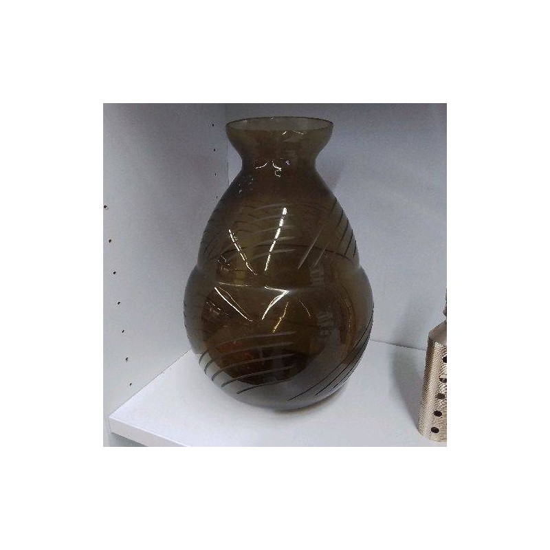 VASE VERRE FUMÉ 