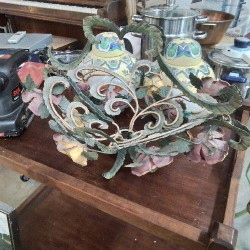 CORBEILLE METAL MOTIFS FLEURS