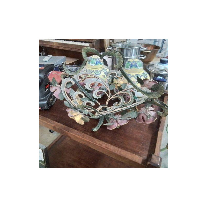 CORBEILLE METAL MOTIFS FLEURS