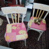 PAIRE DE CHAISES BLANCHES ORANGES